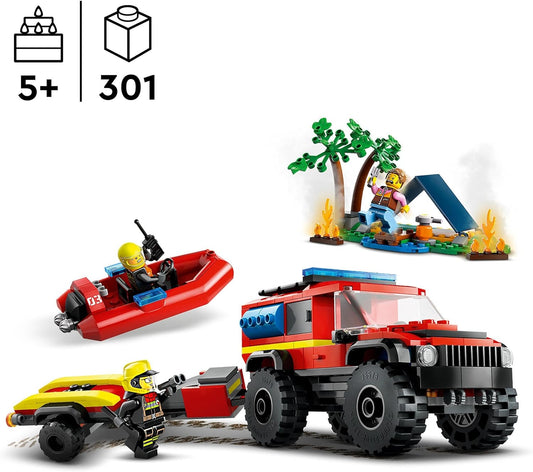 LEGO® | City: 4x4 Fire Truck with Rescue Boat (60412)