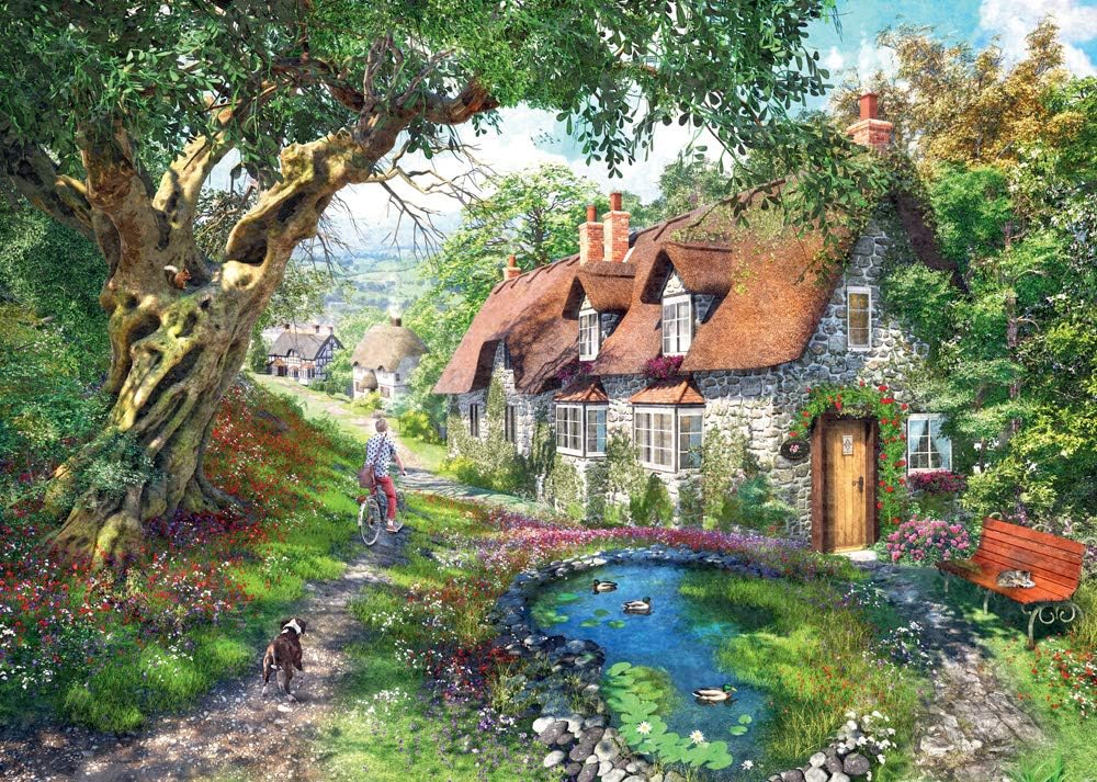 Down The Lane No.1 Flower Hill Lane 1000pc Puzzle