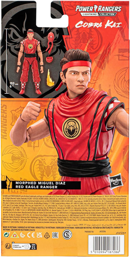 Hasbro Figure Power Rangers X Cobra  Kai Lighting Collection Miguel Diaz Red Eagle Ranger