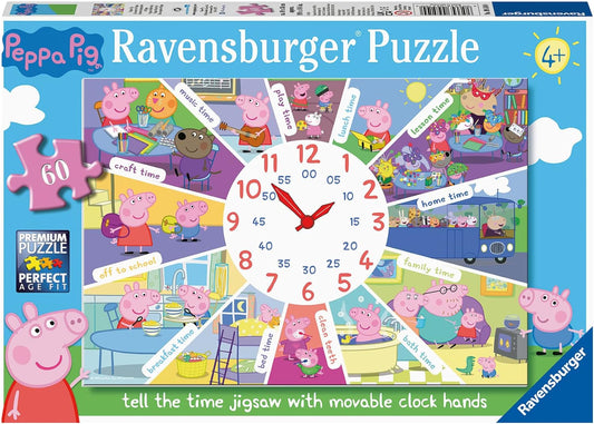 Ravensburger | PEPPA PIG CLOCK PUZZLE - TELL THE TIME 60PCS