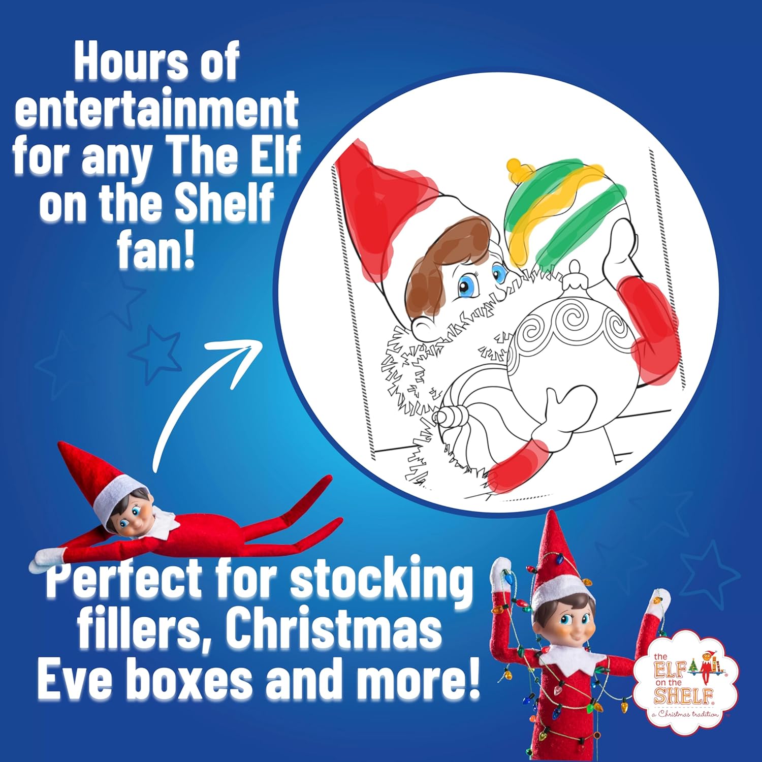 Elf on the Shelf Bubble Sticker Colouring Book