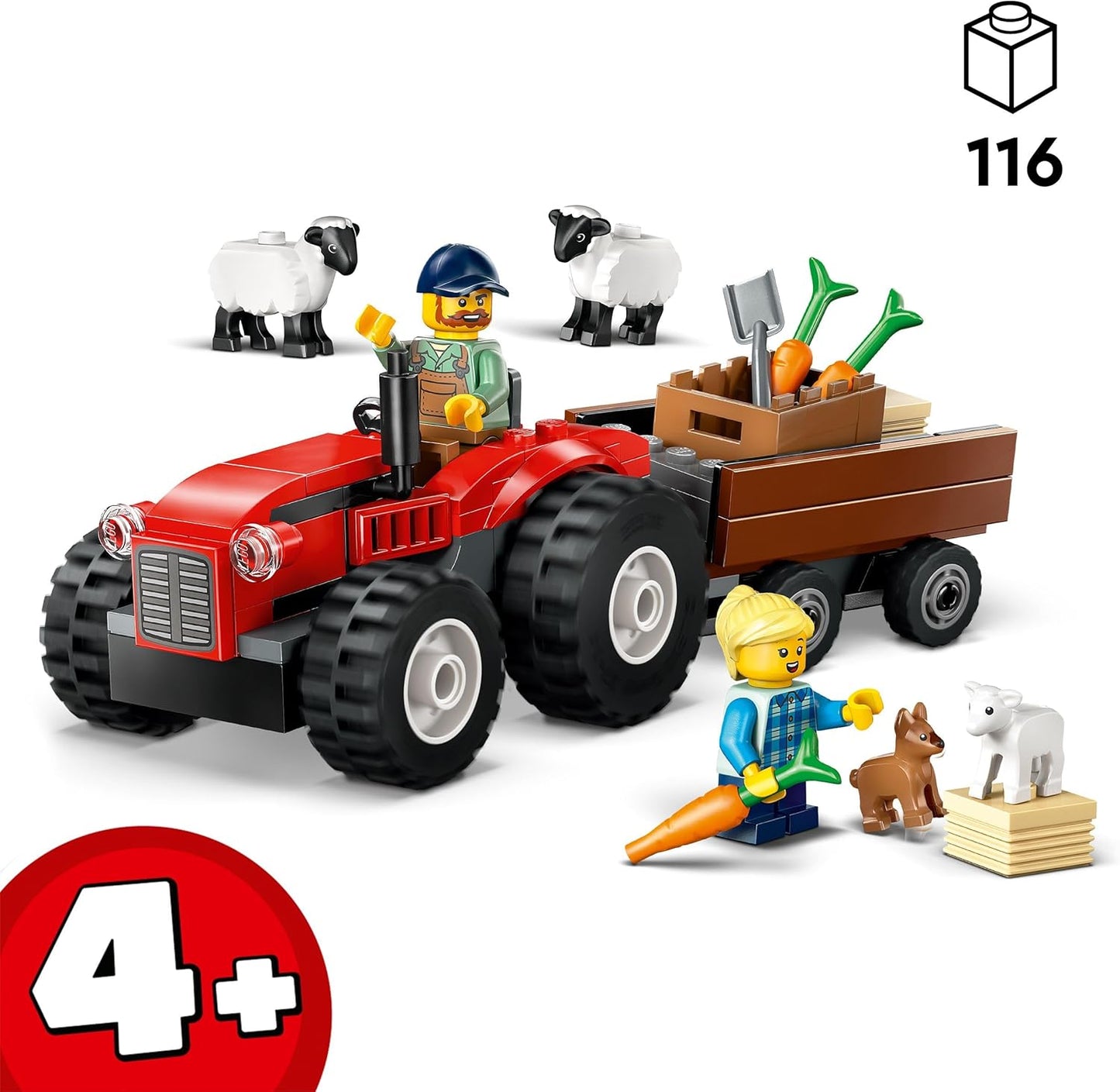 LEGO® | City: Red Farm Tractor with Trailer & Sheep (60461)