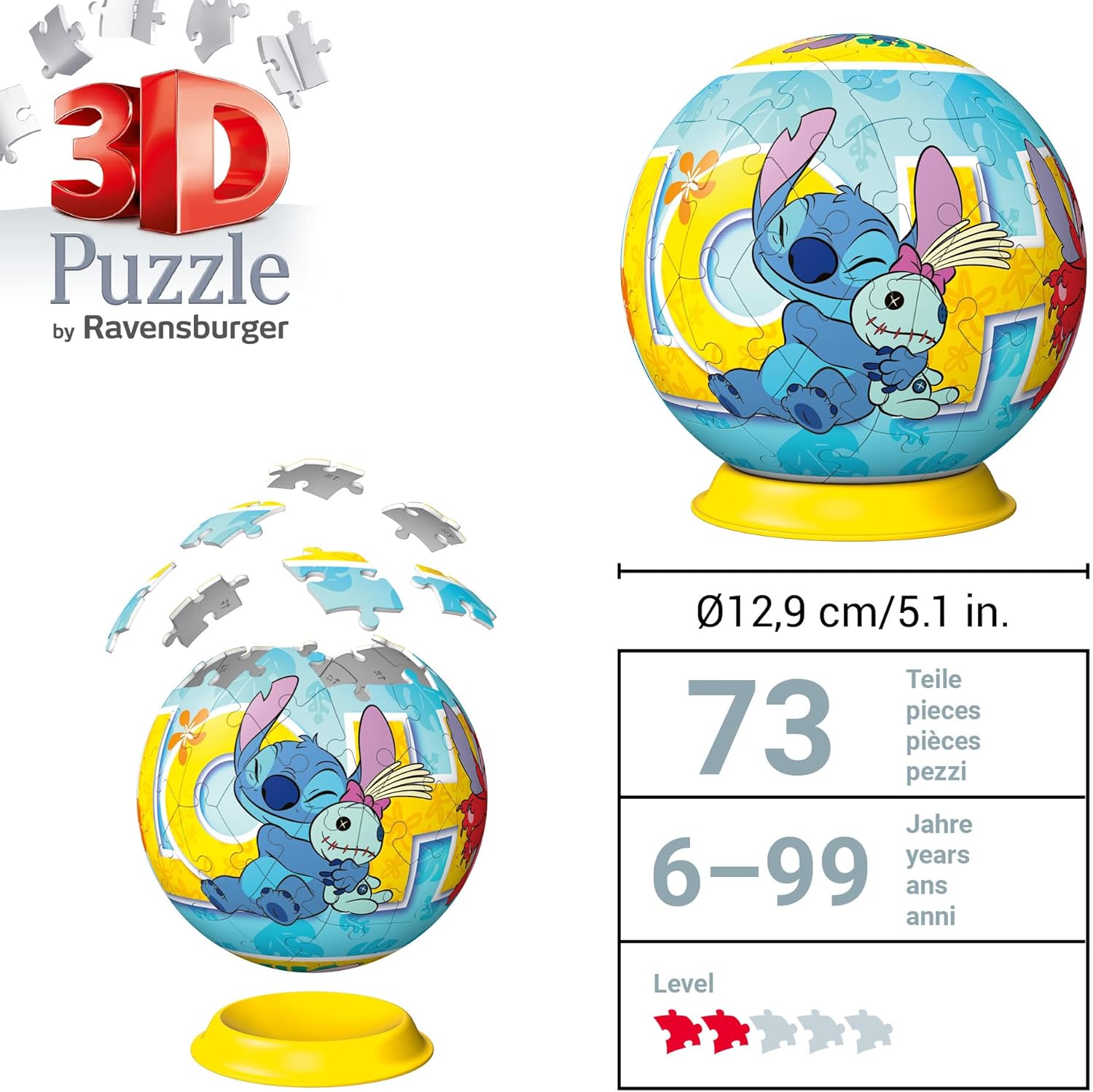 Ravensburger Stitch 3D Puzzle Ball 72pc