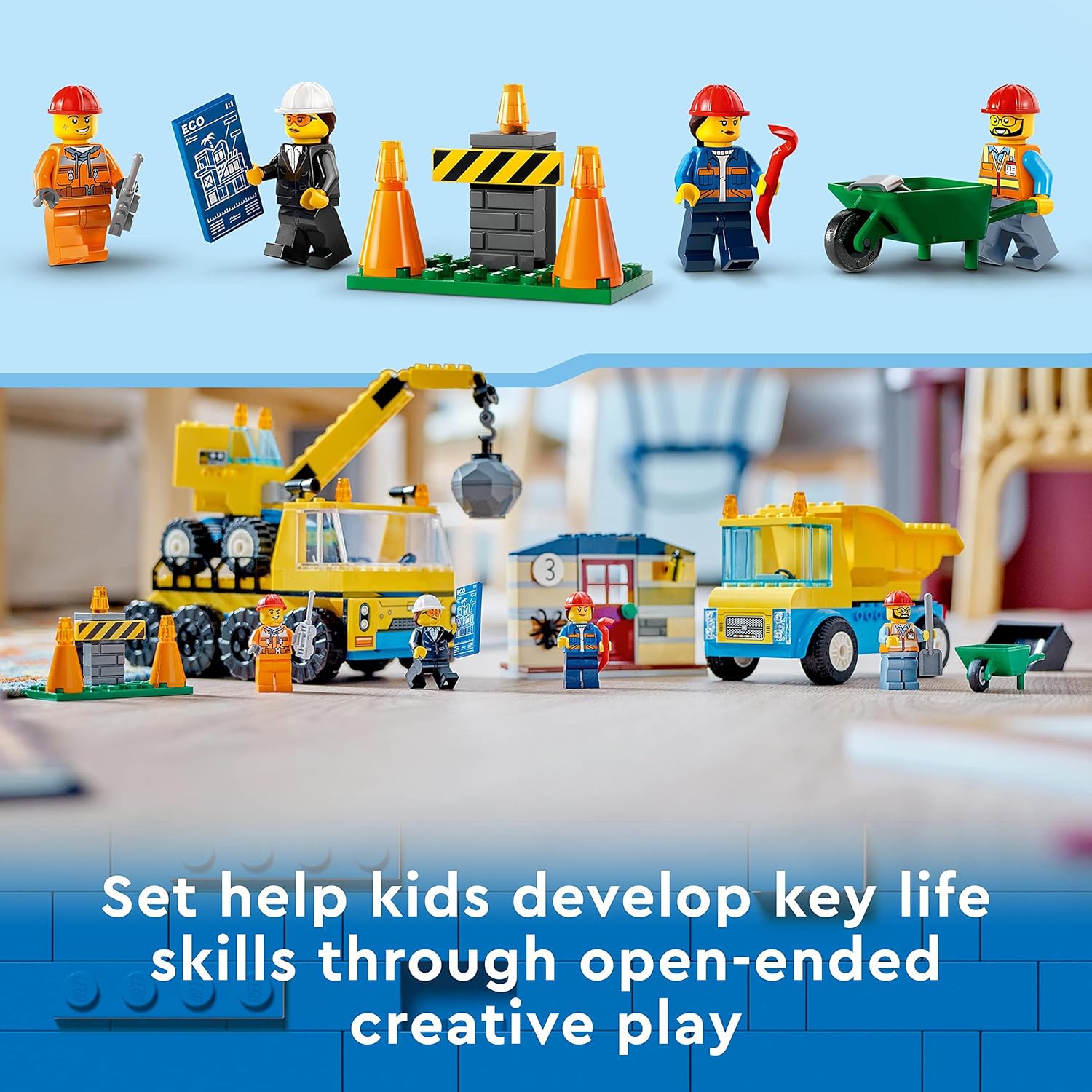 LEGO® | City: Construction Trucks and Wrecking Ball Crane (60391)