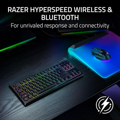 Razer BlackWidow V4 Tenkeyless HyperSpeed Low Profile Wireless Gaming Keyboard