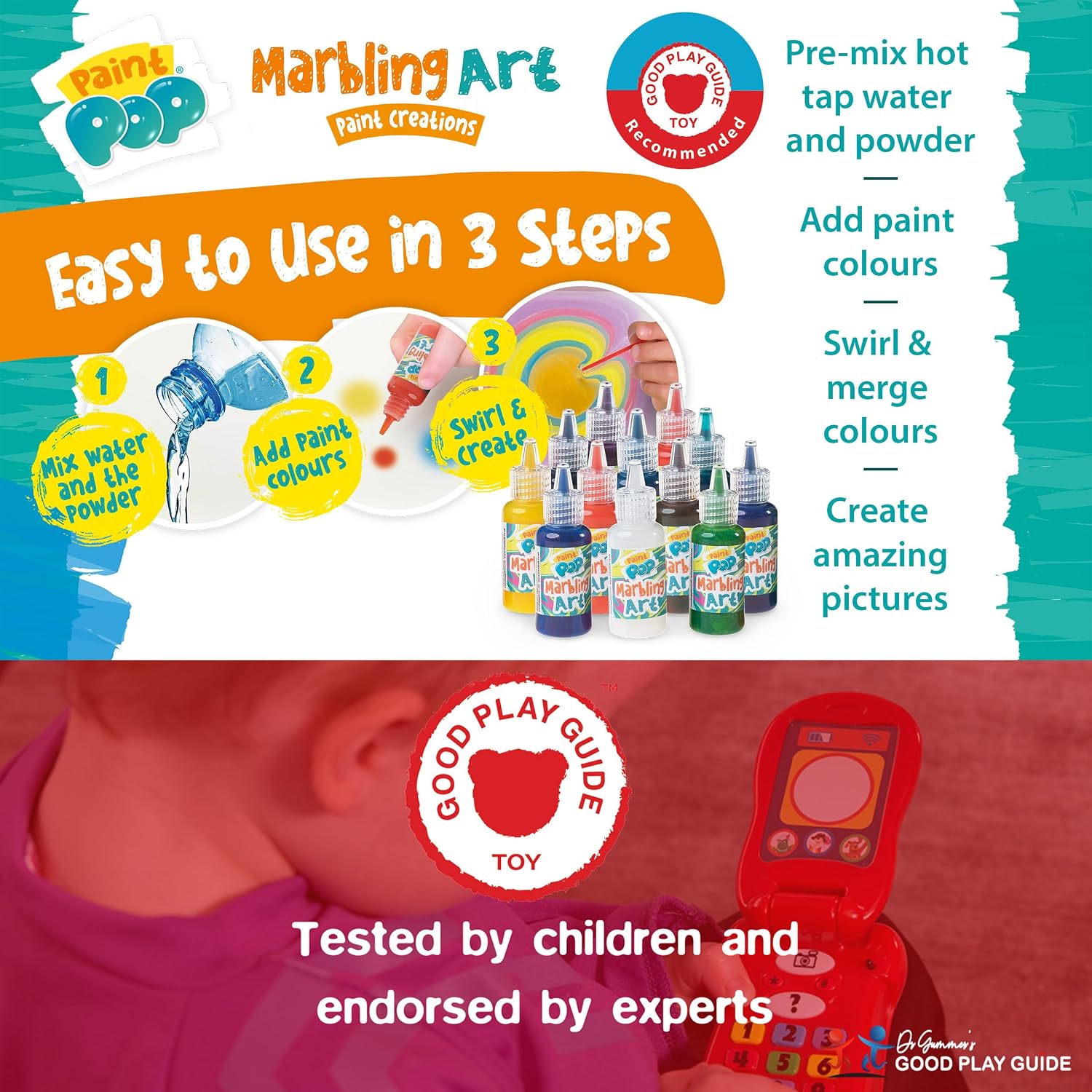 Paint Pop Paint Marbling Set - 12 Paints