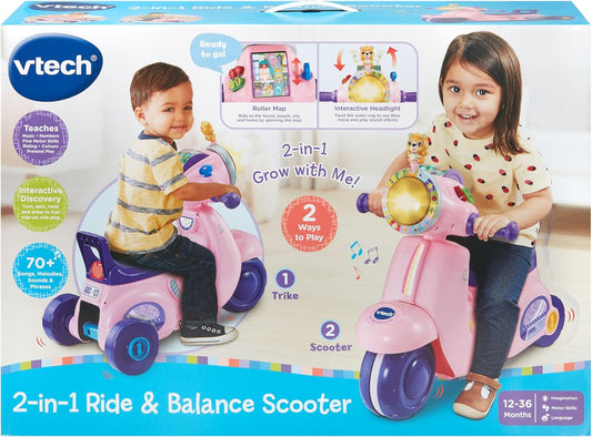 VTech: 2 in a Ride & Balance Scooter Pink