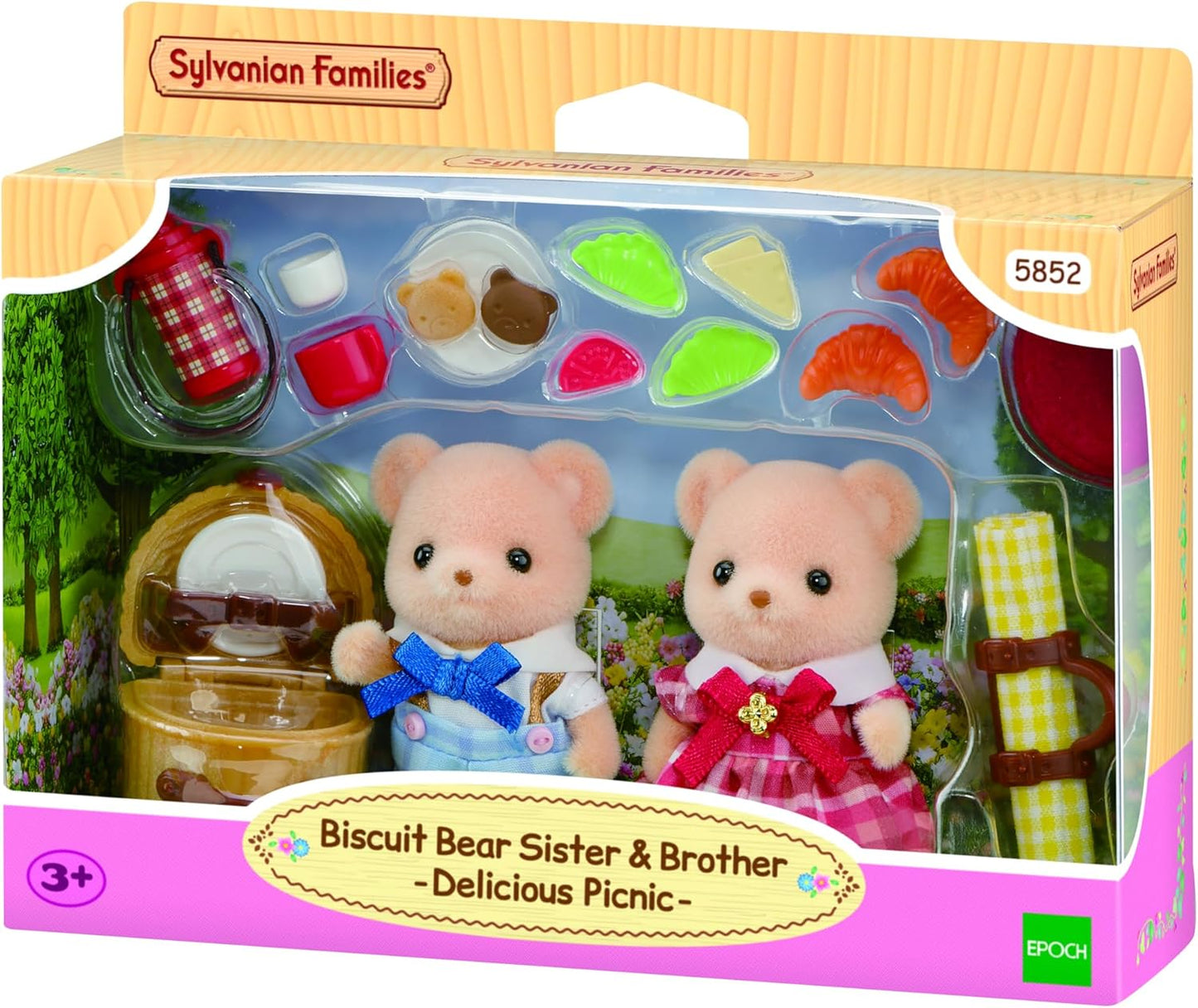 Sylvanian Families: Biscuit Bear Brother & Sister Delicious Picnic Set