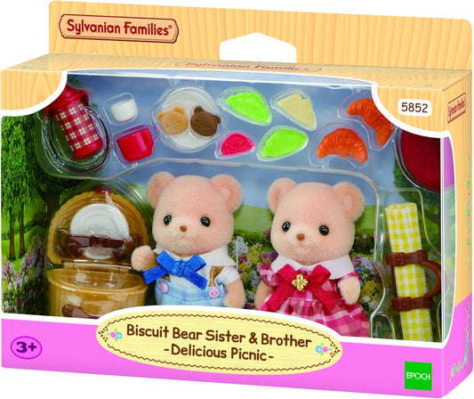 Sylvanian Families: Biscuit Bear Brother & Sister Delicious Picnic Set