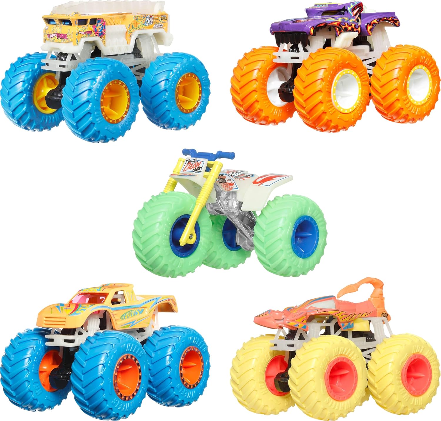 Hot Wheels Monster Trucks Glow in the Dark Asst