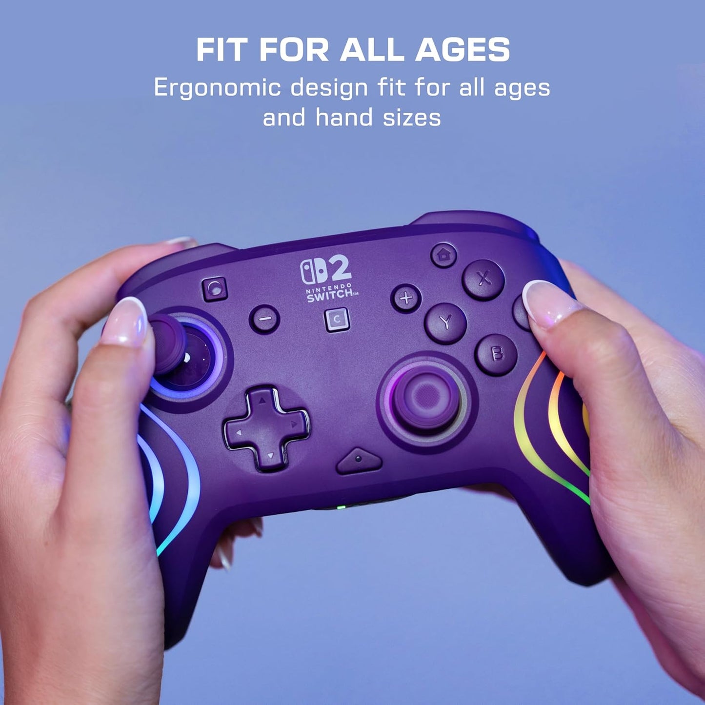 PDP Afterglow Wave Wireless Controller - Purple (Nintendo Switch 2)