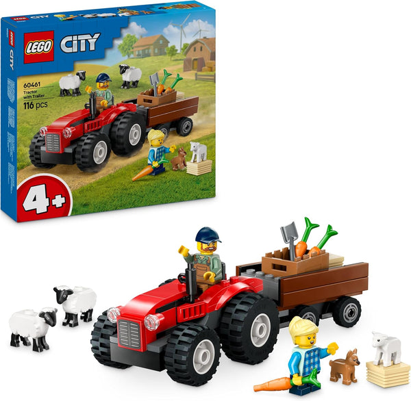 LEGO® | City: Red Farm Tractor with Trailer & Sheep (60461)