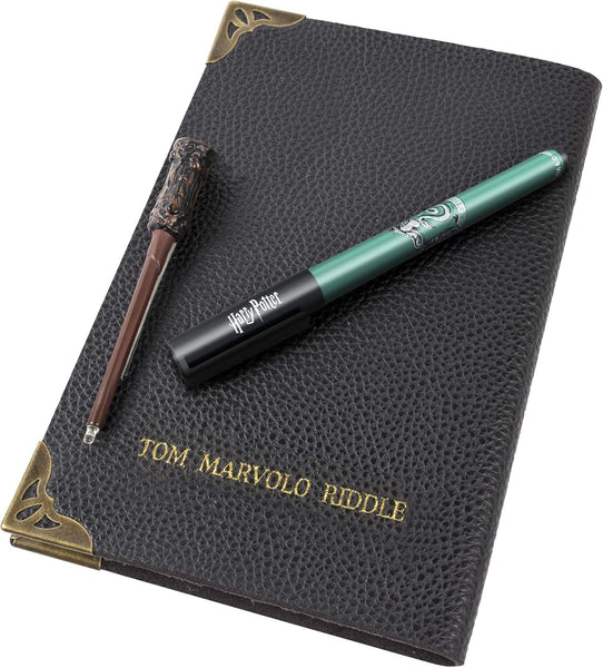 WOW! STUFF Tom Riddle's Secret Diary With Slytherin House Invisible Ink Pen and Harry Potter UV Light-Up Wand | Harry Potter Stationery Set