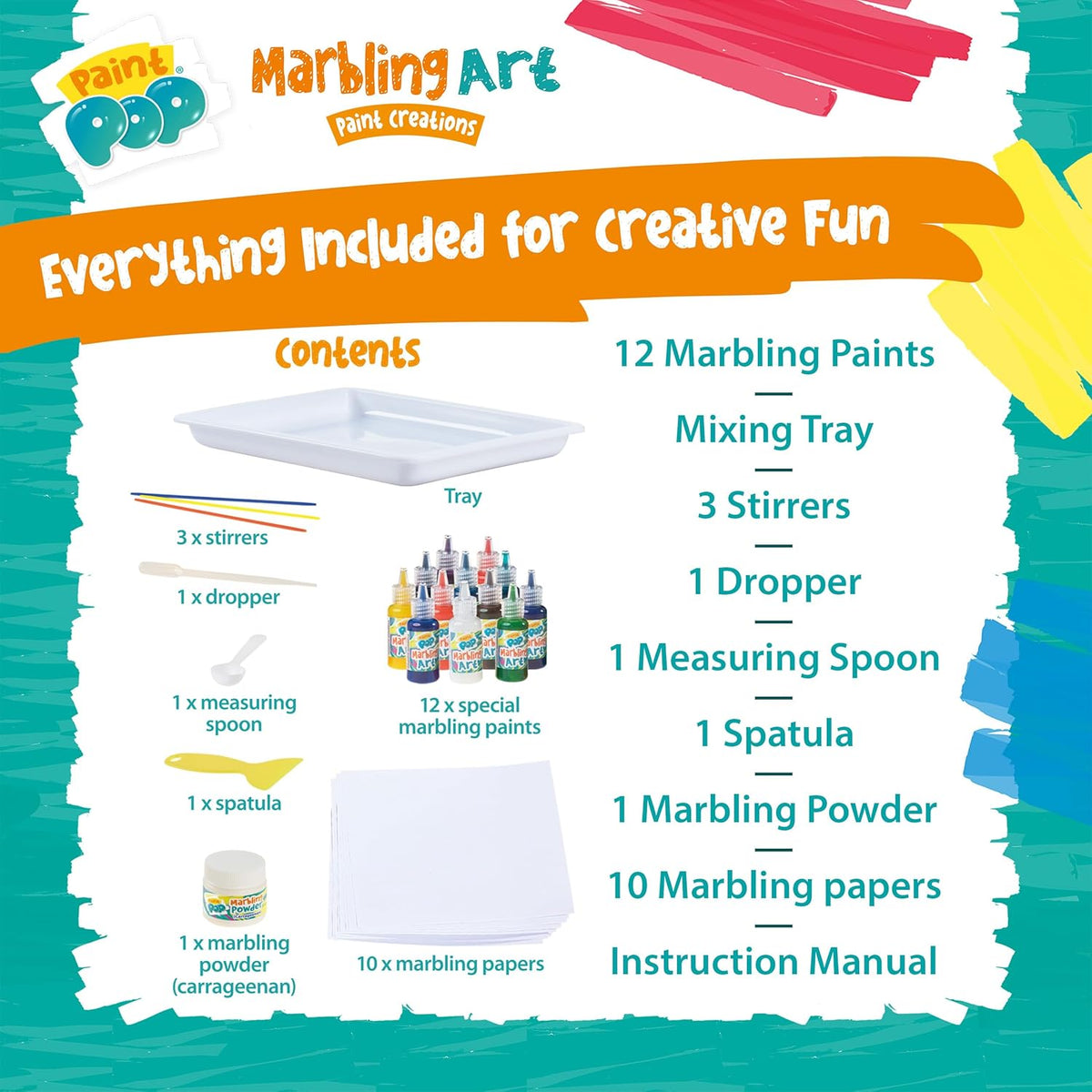 Paint Pop Paint Marbling Set - 12 Paints