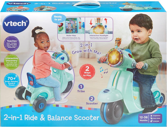 VTech: 2 in 1 Ride & Balance Scooter Blue