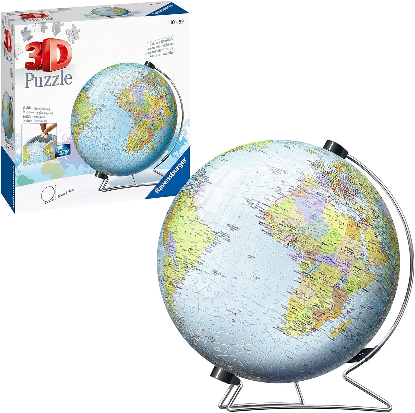 Ravensburger World Globe On V Stand 540pc 3D Puzzle