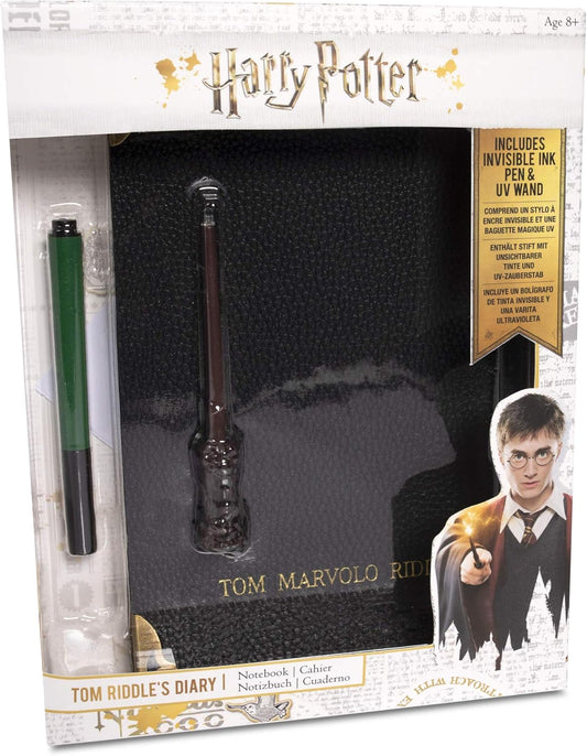 WOW! STUFF Tom Riddle's Secret Diary With Slytherin House Invisible Ink Pen and Harry Potter UV Light-Up Wand | Harry Potter Stationery Set