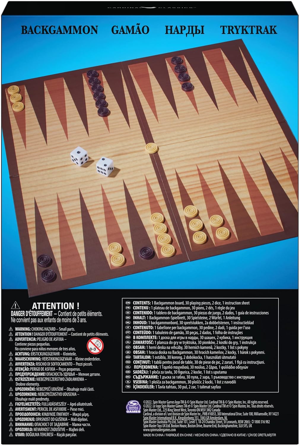 Spin Master Games Classic Backgammon Board Game