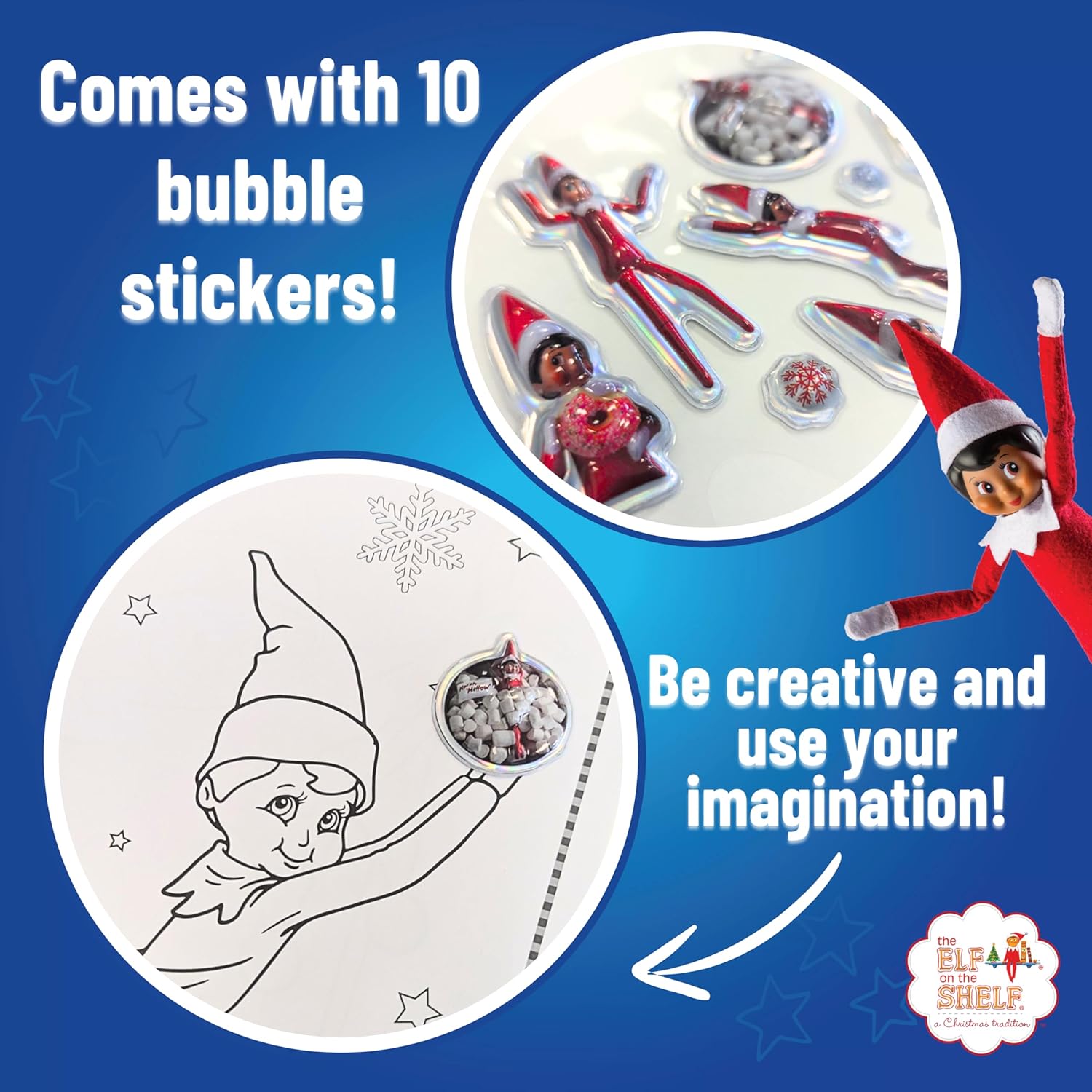 Elf on the Shelf Bubble Sticker Colouring Book