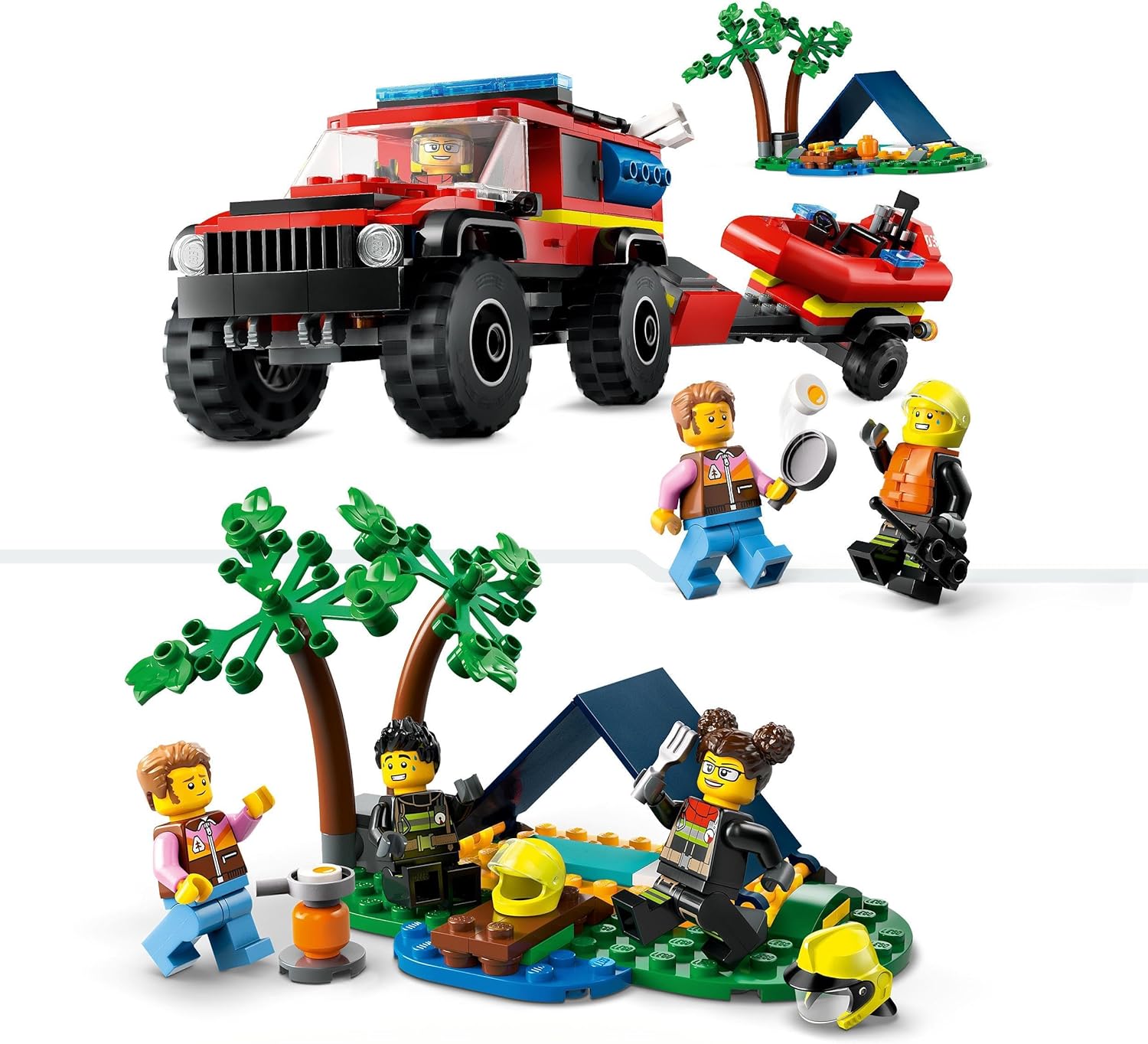 LEGO® | City: 4x4 Fire Truck with Rescue Boat (60412)