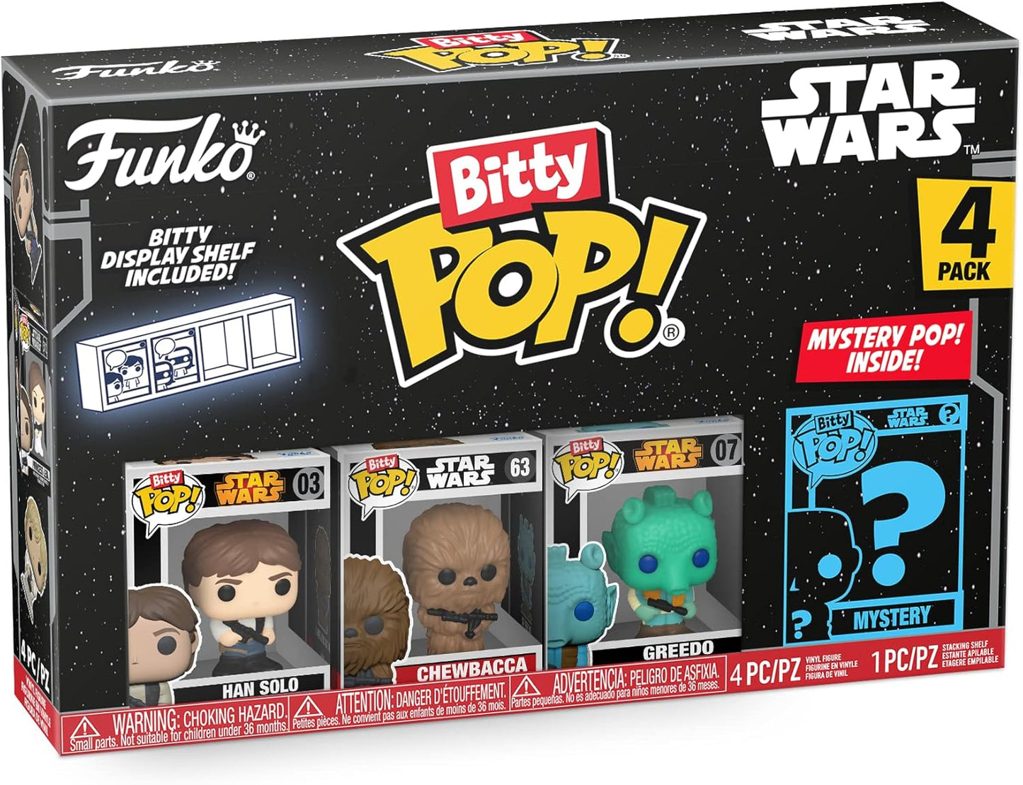 Funko Bitty POP! Star Wars - Han Solo™, Chewbacca™, Greedo™ and A Surprise Mystery Mini Figure