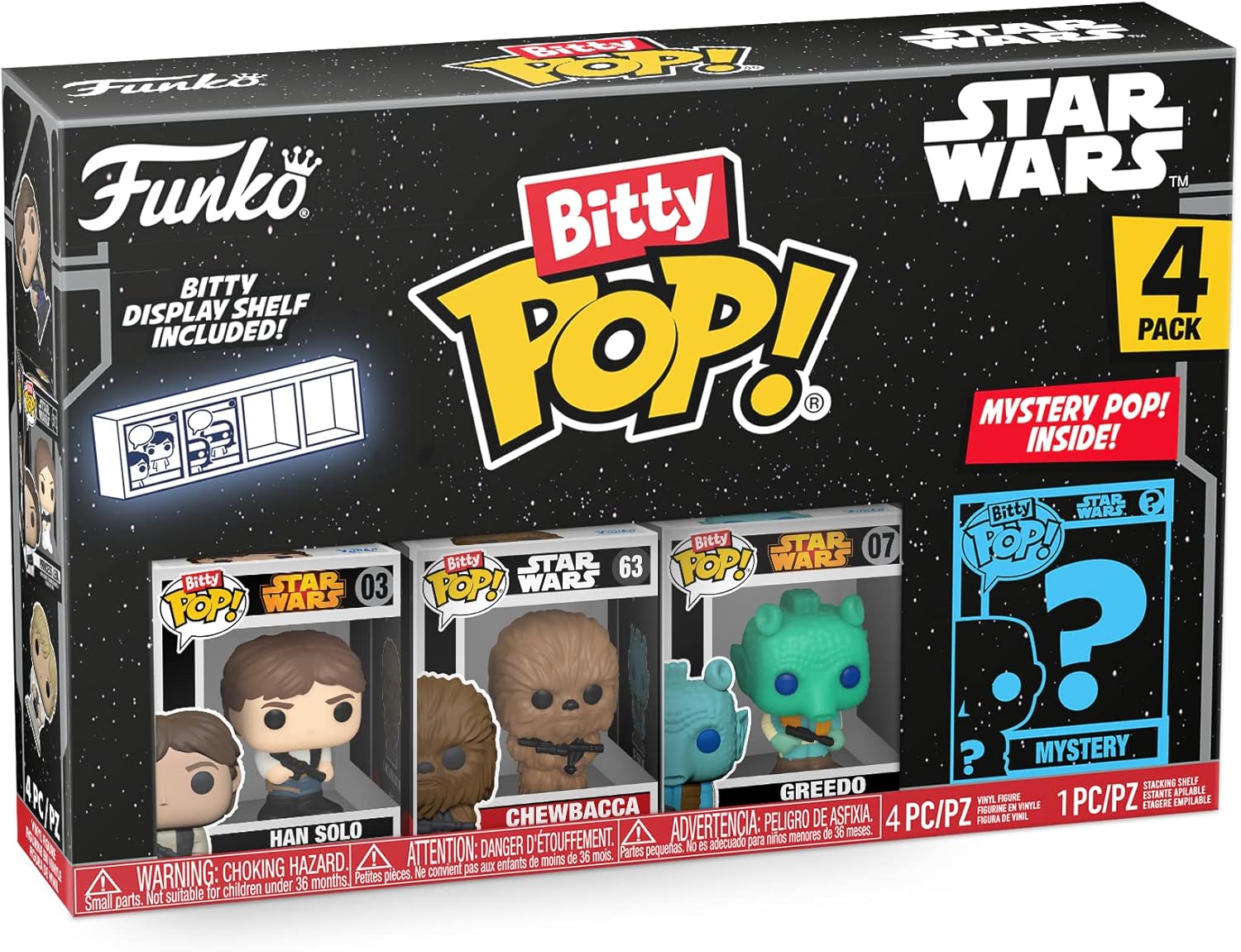 Funko Bitty POP! Star Wars - Han Solo™, Chewbacca™, Greedo™ and A Surprise Mystery Mini Figure