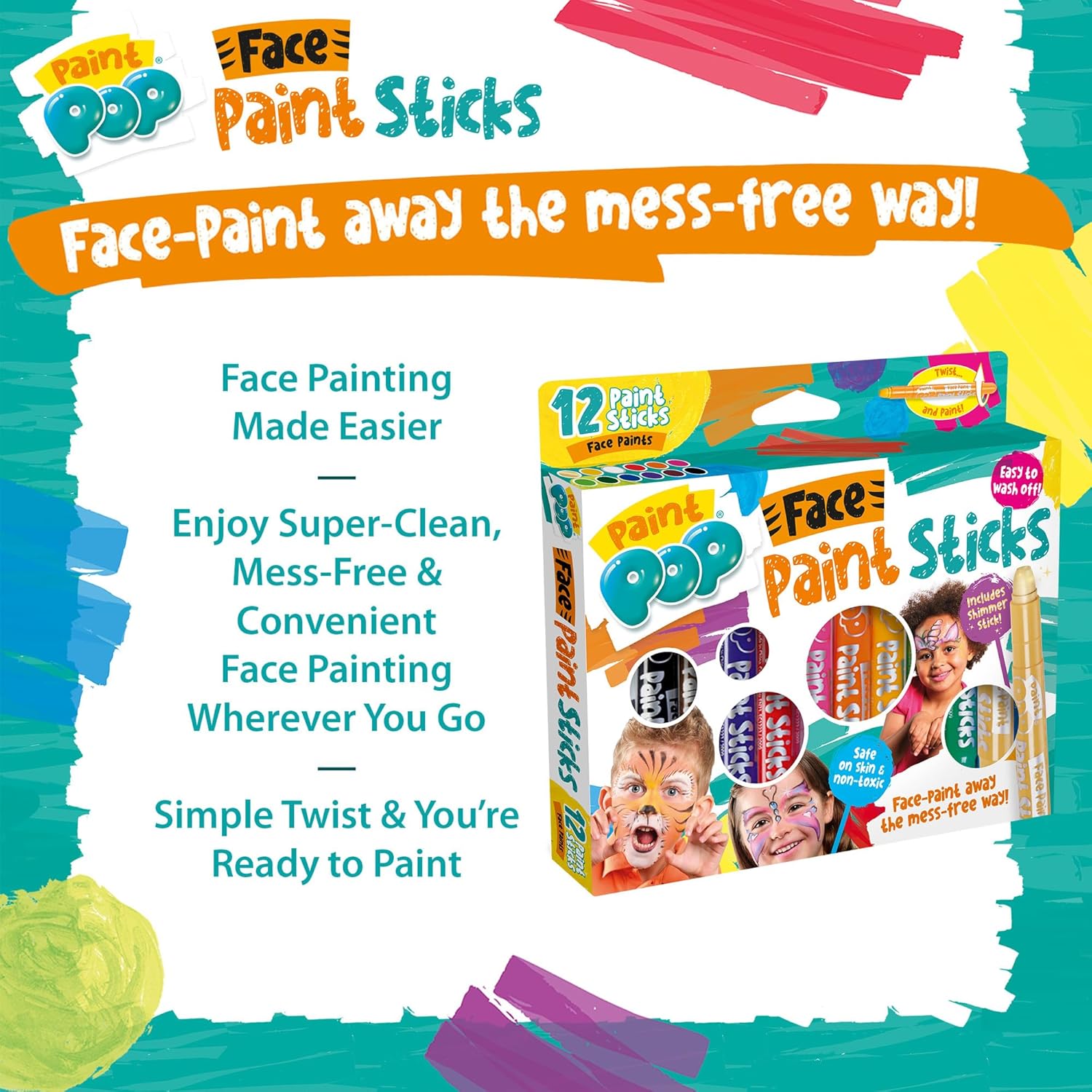 Paint Pop Face Paints - 12 Pack