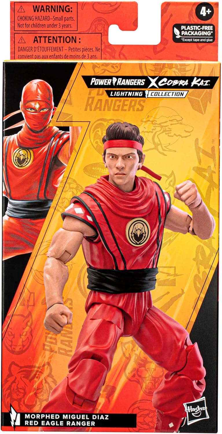 Hasbro Figure Power Rangers X Cobra  Kai Lighting Collection Miguel Diaz Red Eagle Ranger