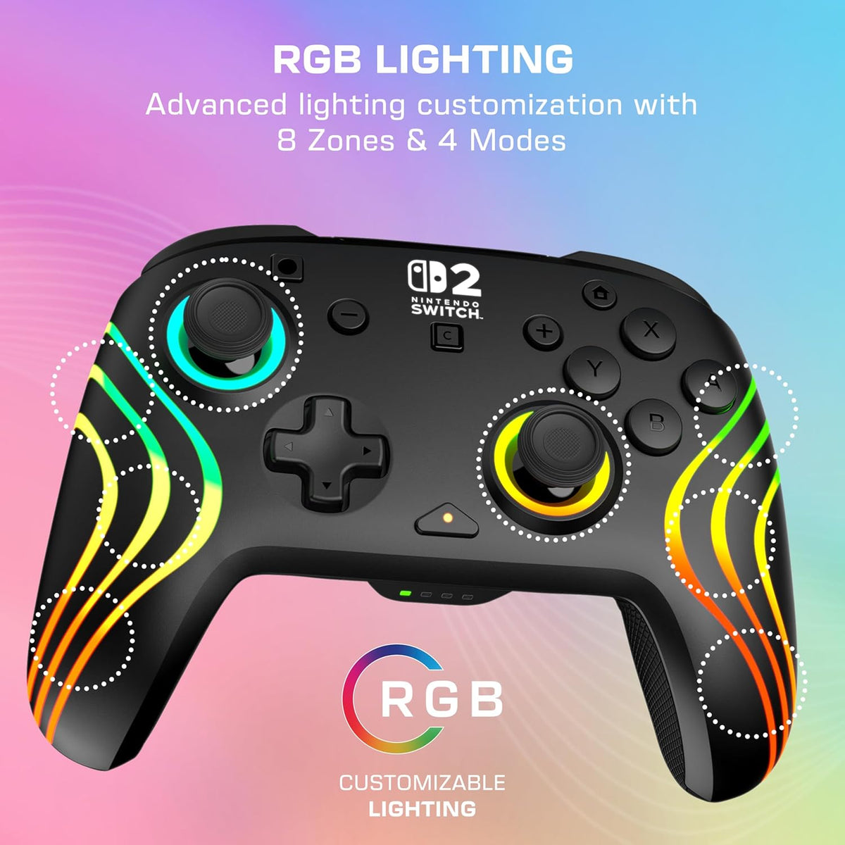 PDP Afterglow Wave Wireless Controller - Black (Nintendo Switch 2)