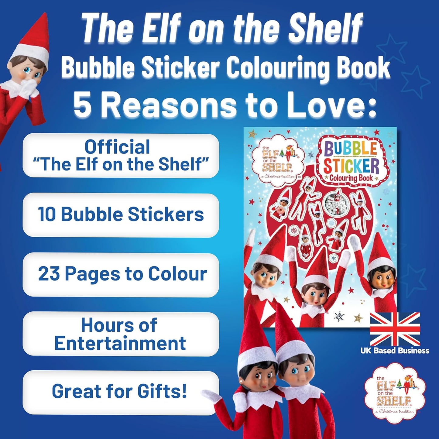 Elf on the Shelf Bubble Sticker Colouring Book
