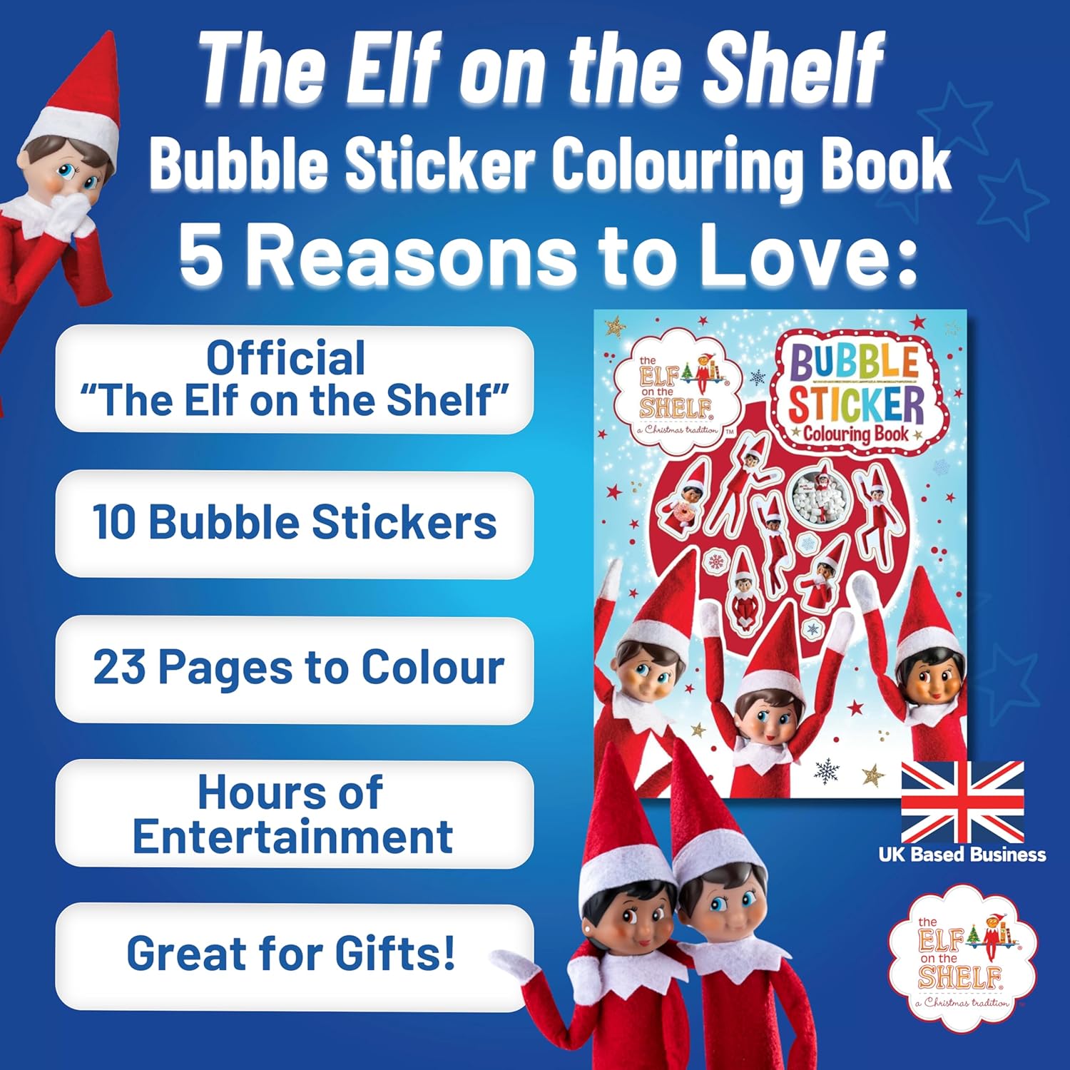 Elf on the Shelf Bubble Sticker Colouring Book