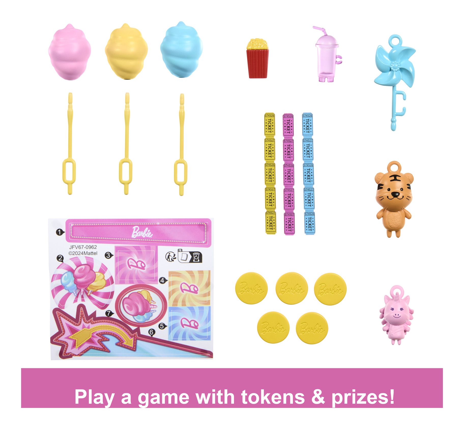 Barbie Cotton Candy & Game Playset & Doll