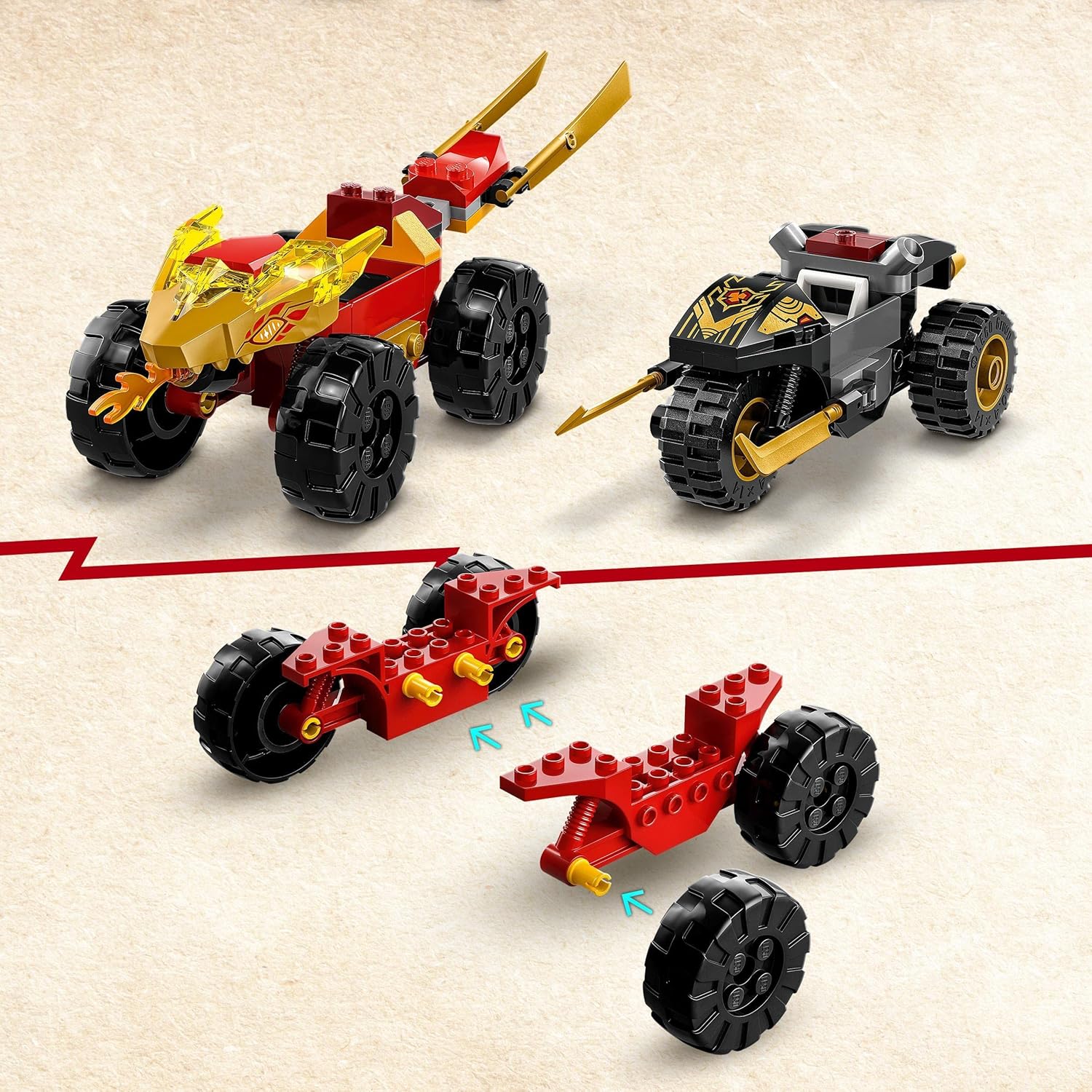 LEGO® | Ninjago: Kai & Ras's Car and Bike Battle (71789)