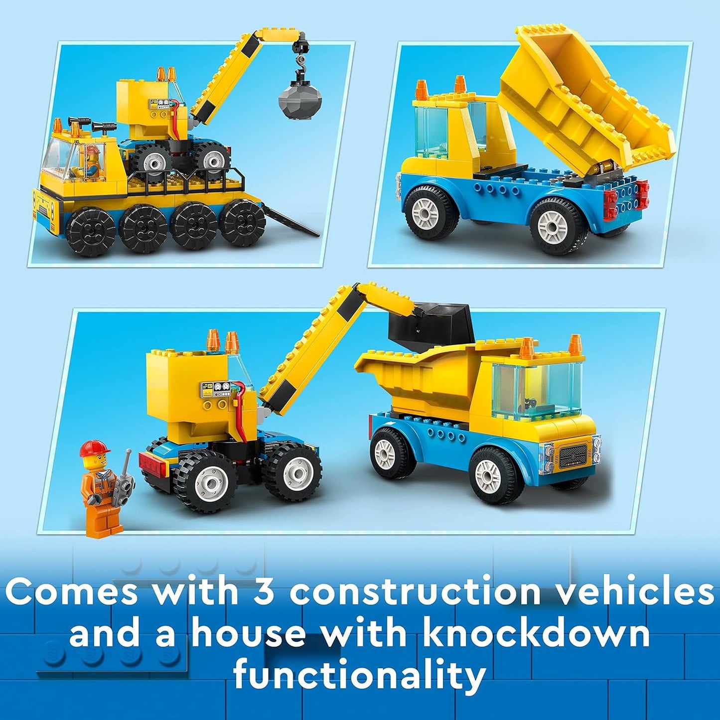 LEGO® | City: Construction Trucks and Wrecking Ball Crane (60391)