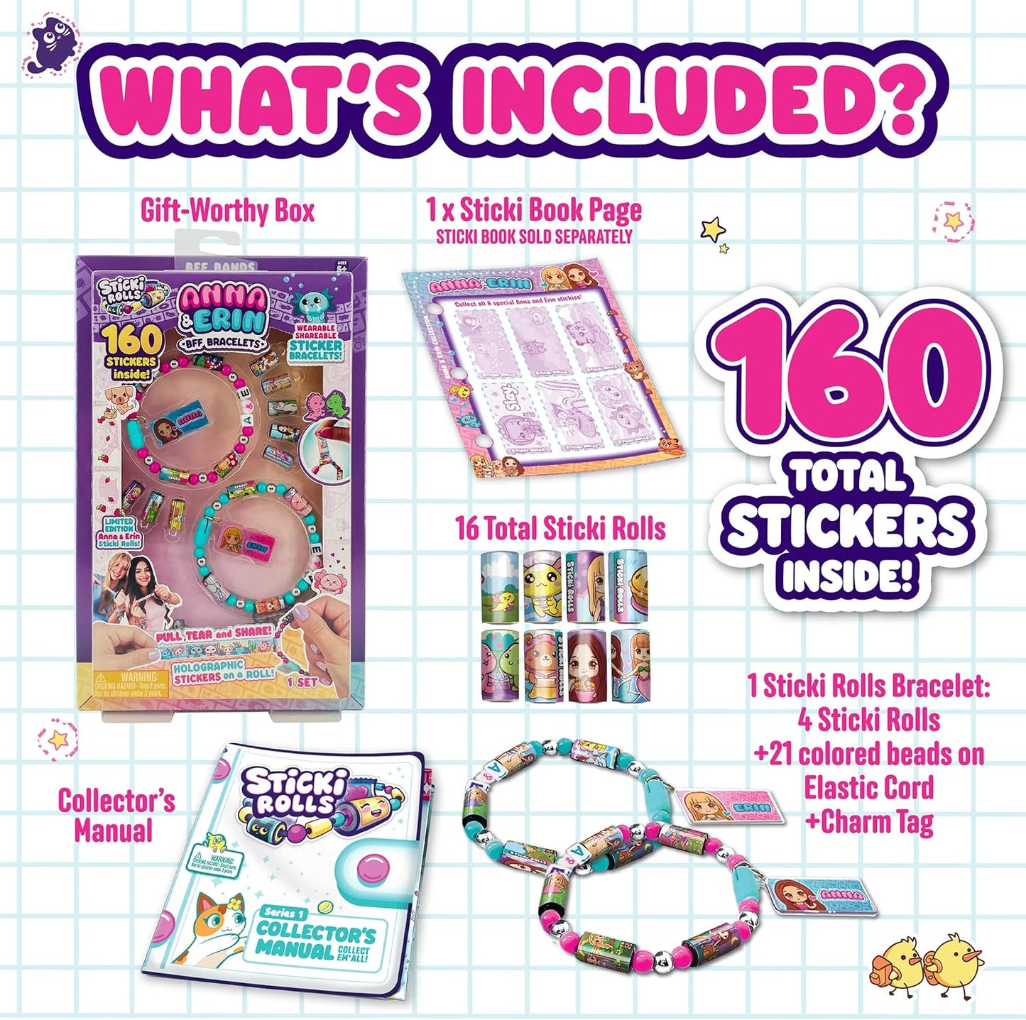 Sticki Rolls Anna & Erin BFF Pack
