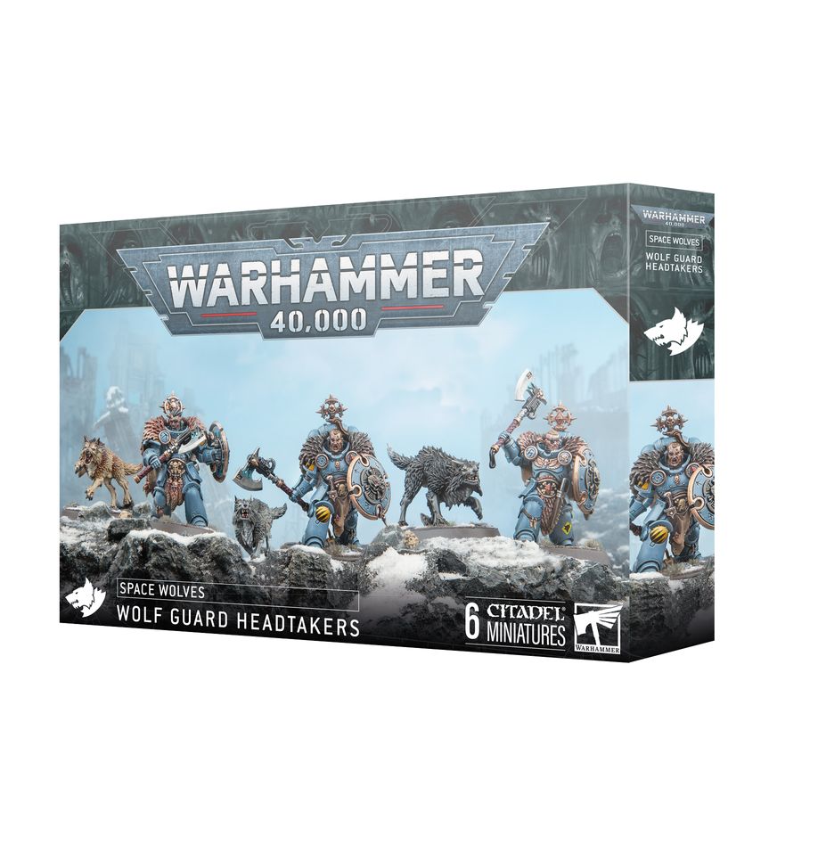 Warhammer 40,000 Space Wolves Wolf Guard Headtakers miniatures