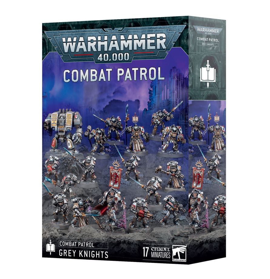 Warhammer 40,000 Grey Knights Combat Patrol box and miniatures