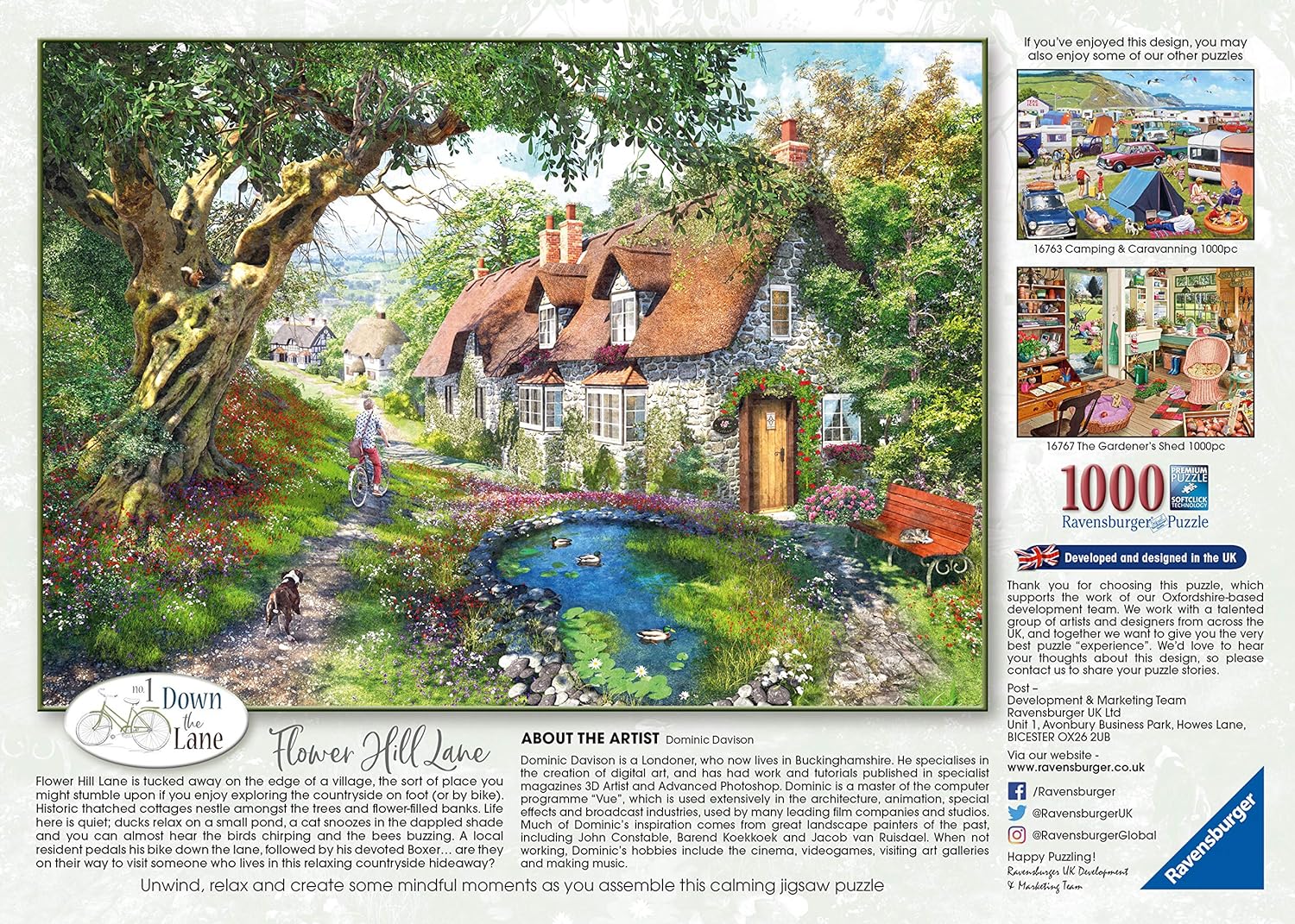 Down The Lane No.1 Flower Hill Lane 1000pc Puzzle
