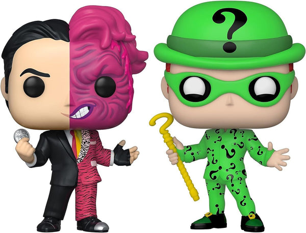 Funko POP! : Heroes - Batman Forever 1995 Two Face and The Riddler Glow Two Pack