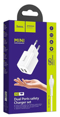 Hoco N8 Travel Charger 2X USB + Lightning