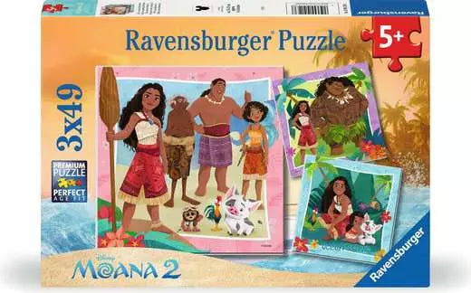 Ravensburger Moana 2 Off to New Adventures 3x49 Piece Puzzle
