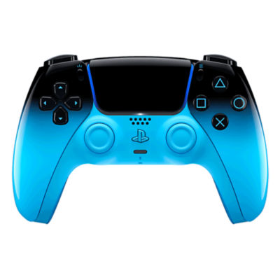 DualSense Rhythm Blue Hyperpop controller front view