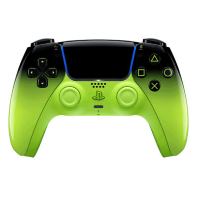 DualSense Remix Green Hyperpop controller front view
