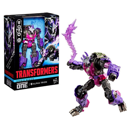 Transformers One Studio Series Alpha Trion package and figure