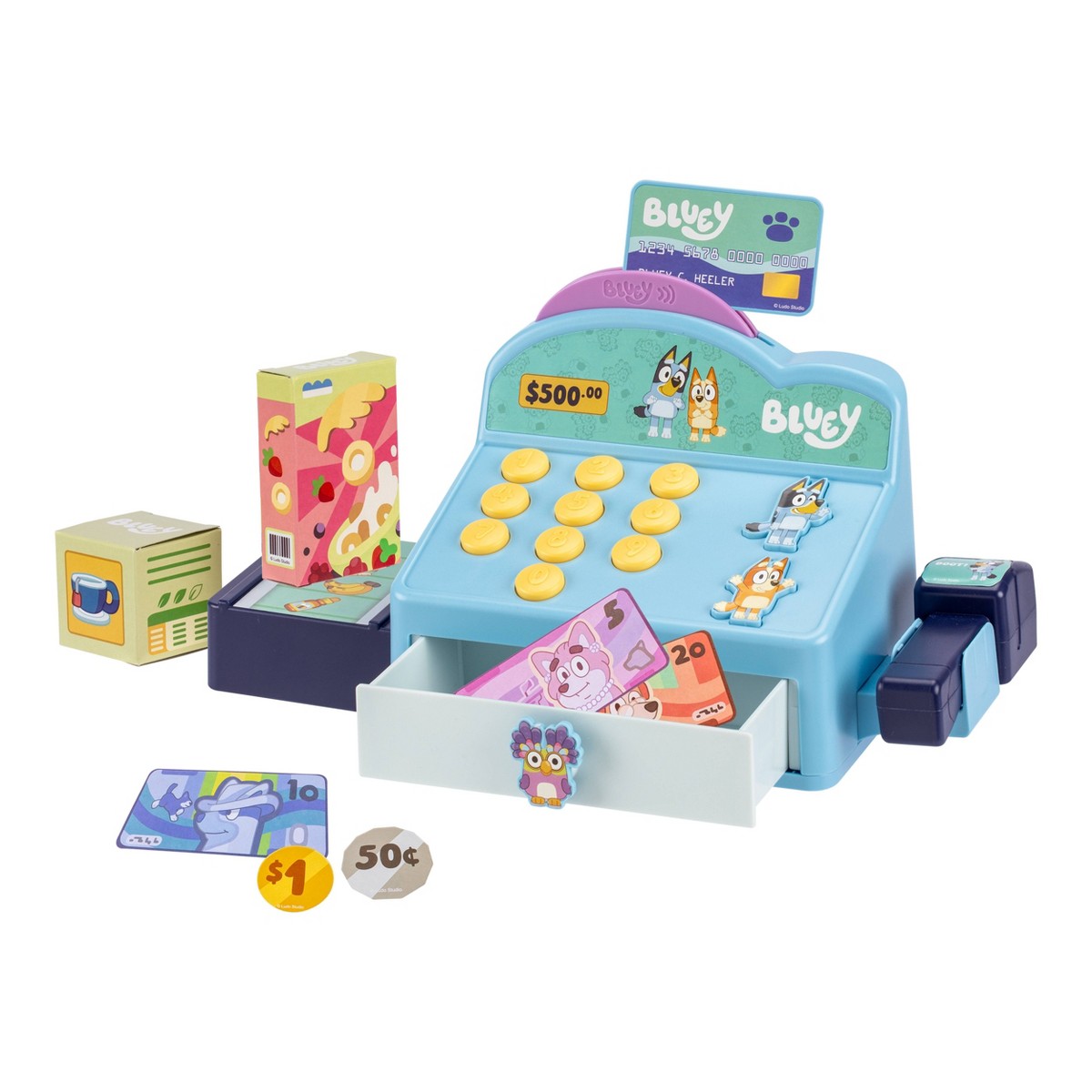 Bluey Cash Checkout playset with accessories