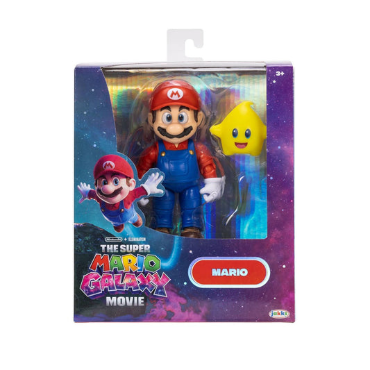 The Super Mario Galaxy Movie Mario action figure packaging