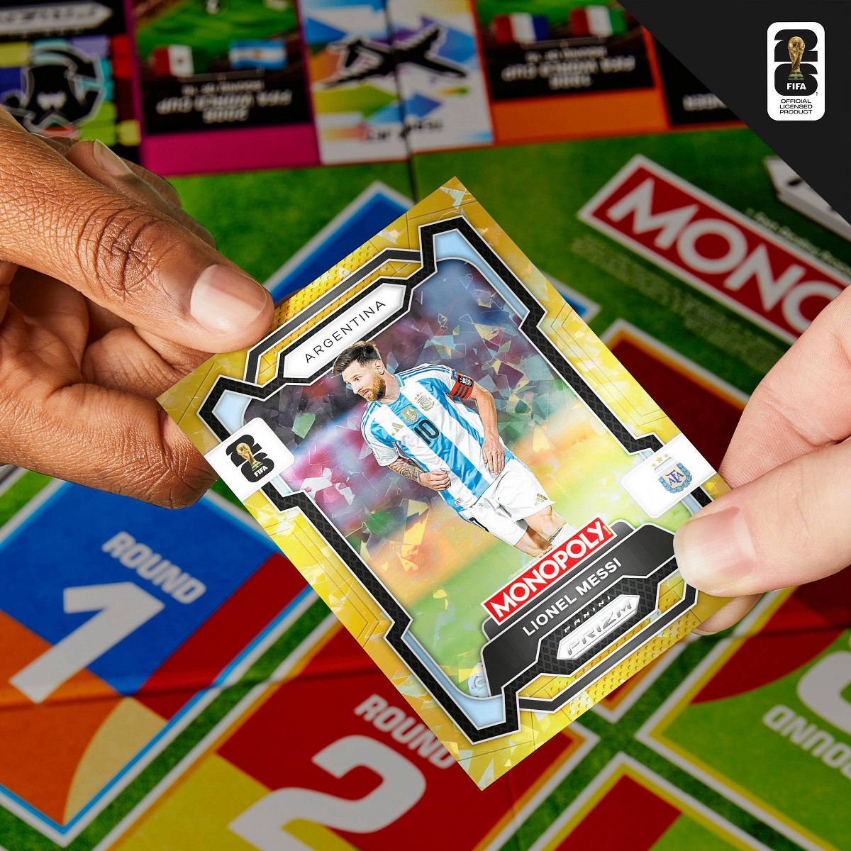 Monopoly Panini Prizm FIFA World Cup trading card gameplay