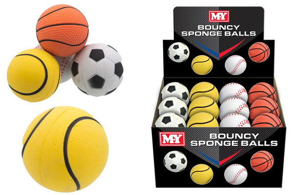 Bouncy Sponge Ball 63mm Assorted