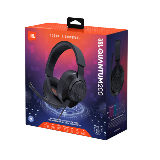 JBL Quantum 200 Black Wired Gaming Headset
