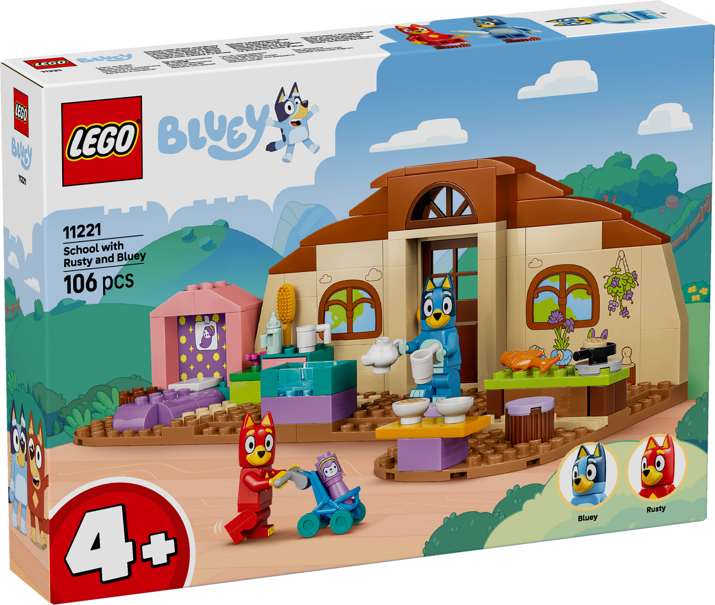 LEGO® | Bluey: School with Rusty and Bluey (11221) - box front